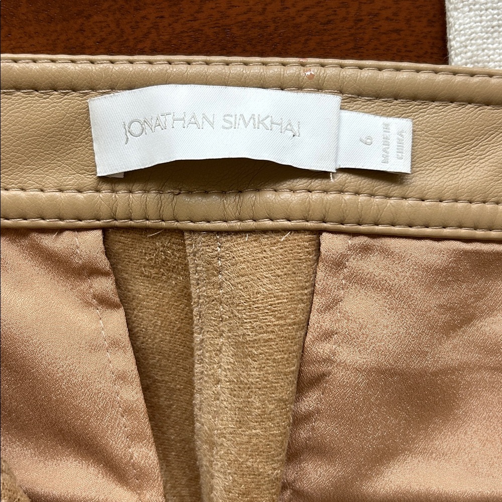 Jonathan Simkhai- BAXTER vegan leather tan pants - Picture 11 of 12